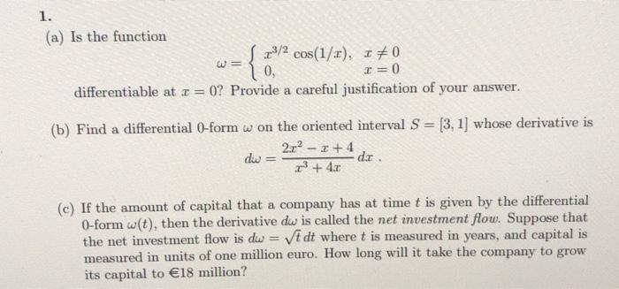 1 A Is The Function 2 3 2 Cos 1 X 170 0 I 0 Chegg Com