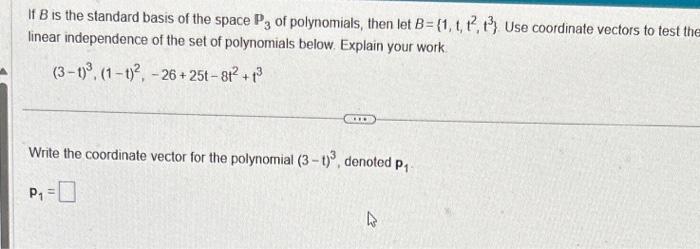 Solved Please help me with this linear algebra question I am | Chegg.com