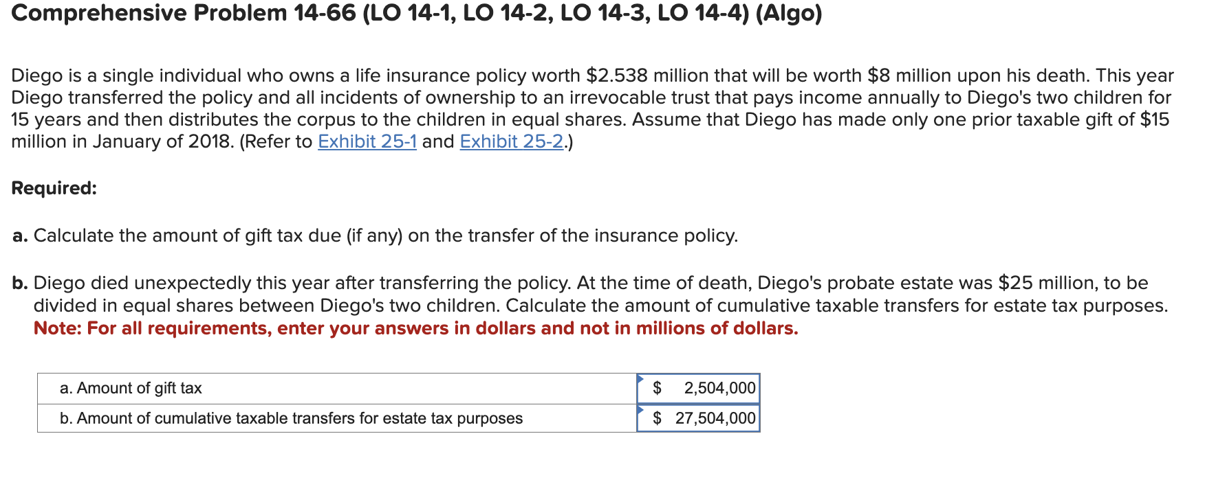 1466 Example Solved Comprehensive Problem 14-66 (LO 14-1, LO 14-2, LO | Chegg.com
