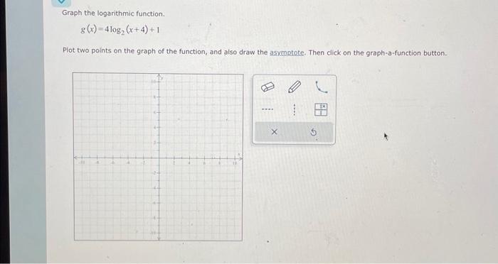 Solved Graph the logarithmic function. g(x)=4log2(x+4)+1 | Chegg.com