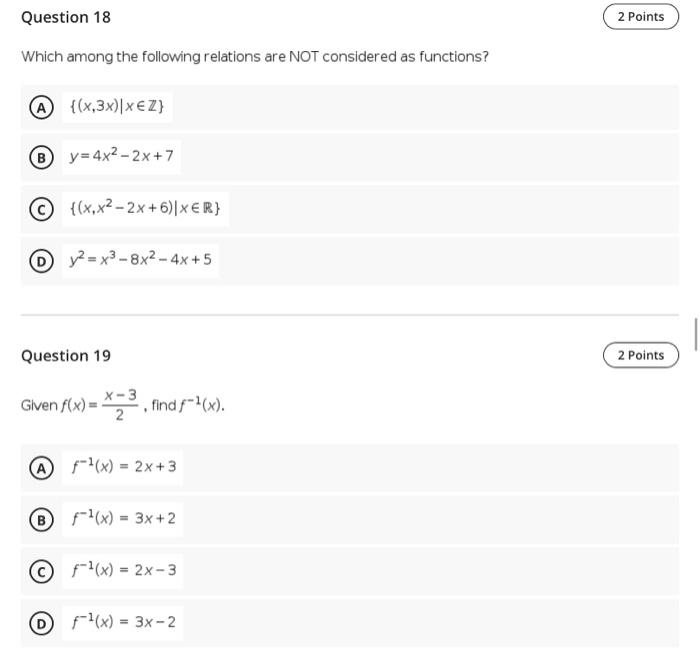 Solved Question 18 2 Points Which among the following | Chegg.com