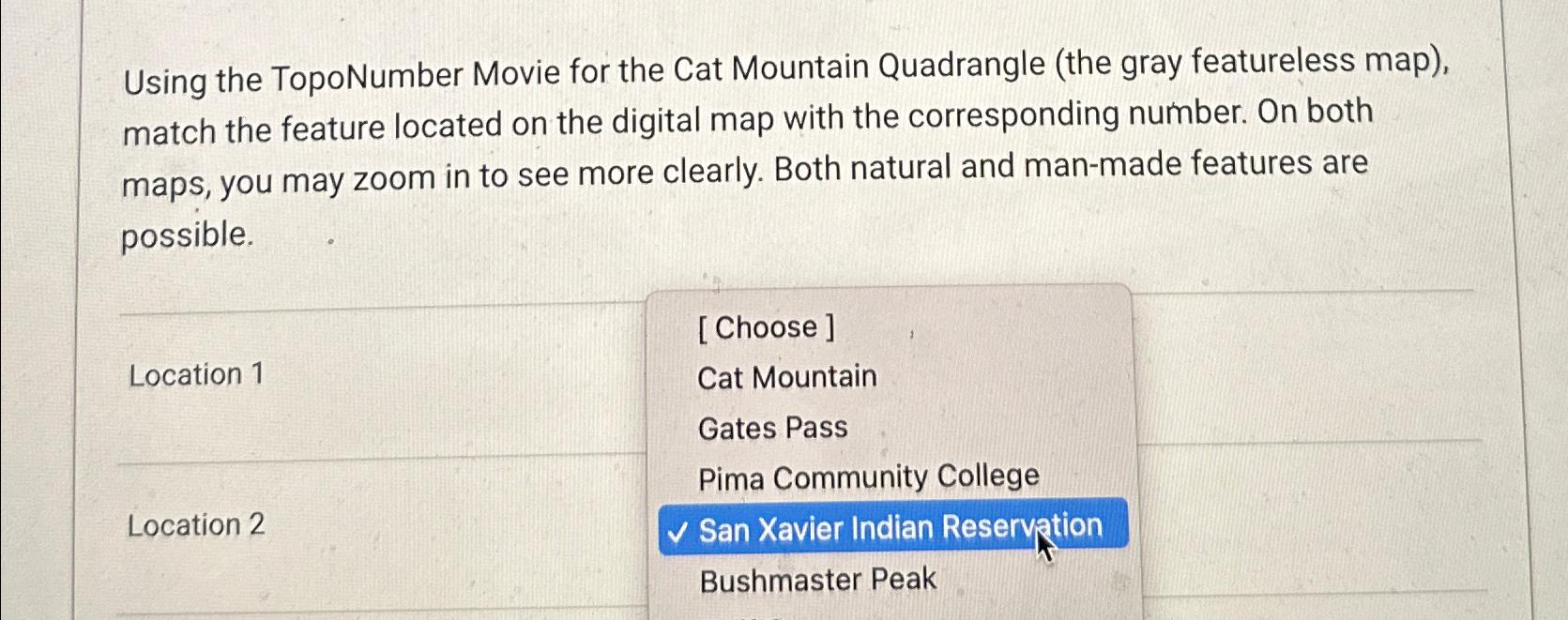 Solved Using the TopoNumber Movie for the Cat Mountain | Chegg.com