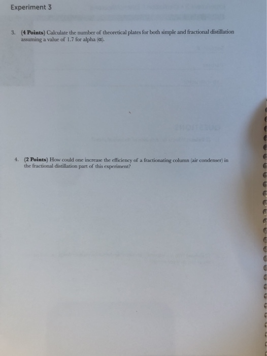 Solved Experiment 3 . Distillation I: Ethanol/Acetone Name | Chegg.com