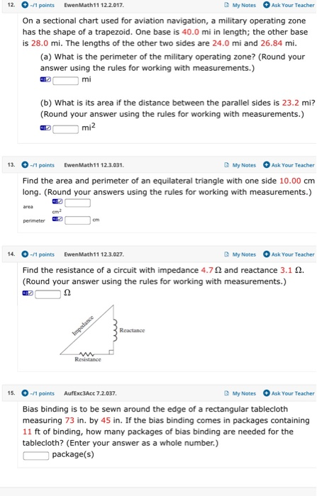 Solved 12. -1 points Ewen Math 11 12.2.017. My Notes Ask | Chegg.com
