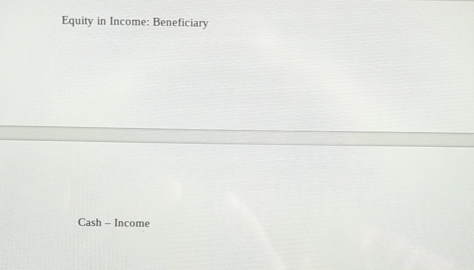 Equity in Income: Beneficiary