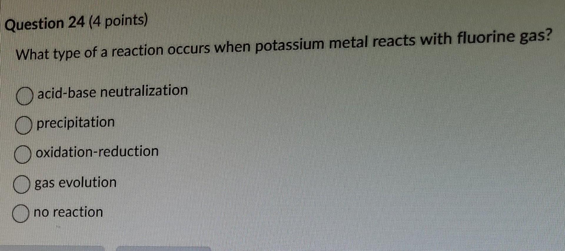 Solved Question 16 (4 points) What type of chemical reaction | Chegg.com