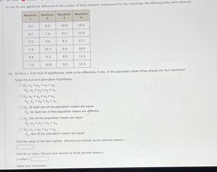 Solved To test for any significant difference in the number | Chegg.com