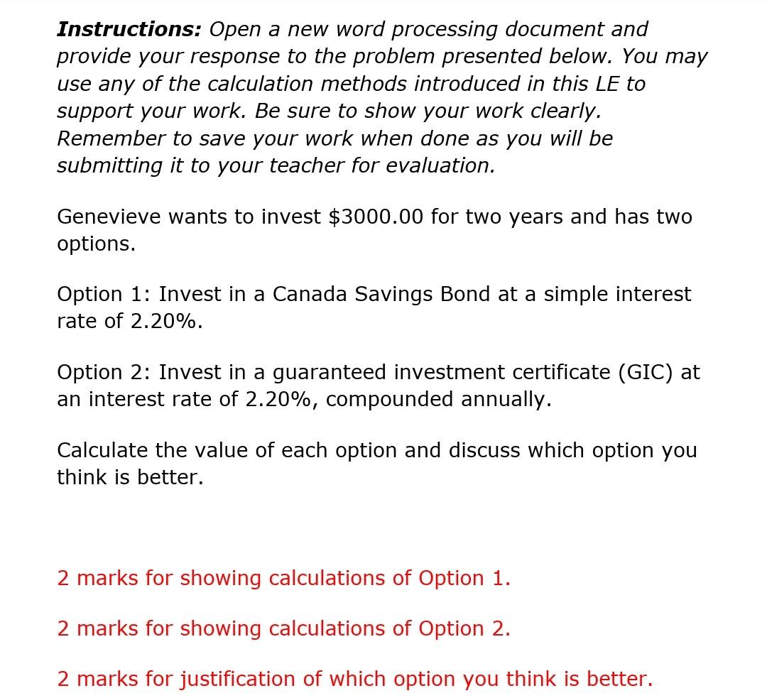 Solved Instructions: Open a new word processing document and | Chegg.com