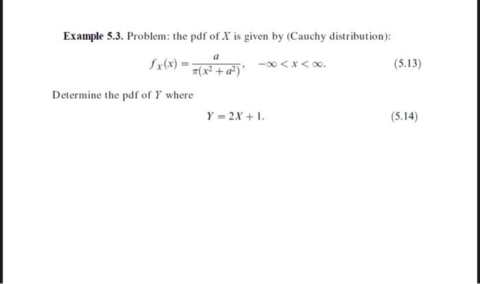Solved Example 5.3. Problem: the pdf of X is given by | Chegg.com