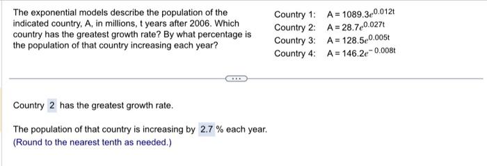 Solved The exponential models describe the population of the | Chegg.com