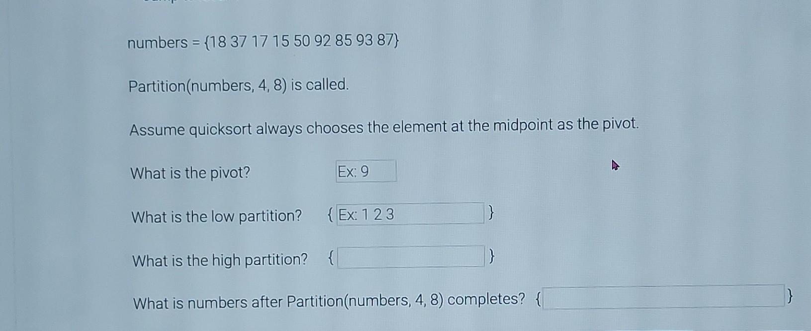 Solved Numbers {183717155092859387} Partition Numbers