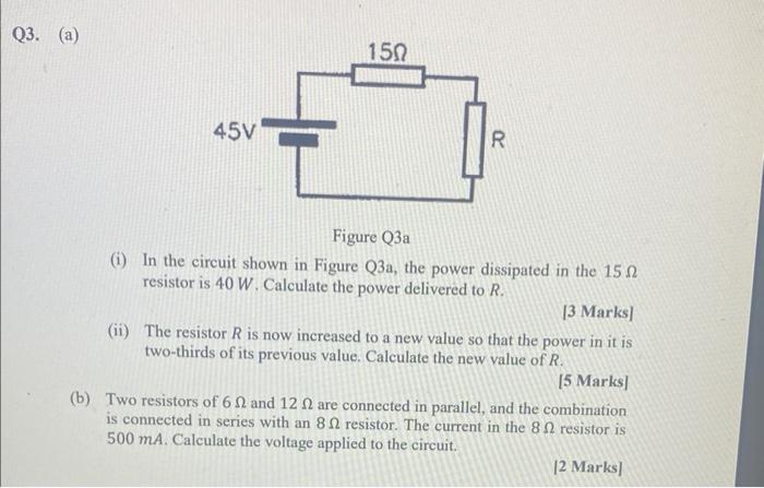 Solved Figure Q3a (i) In the circuit shown in Figure Q3a, | Chegg.com
