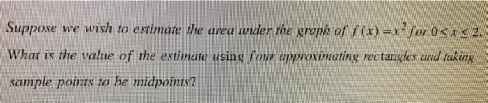 Solved Suppose we wish to estimate the area under the graph | Chegg.com