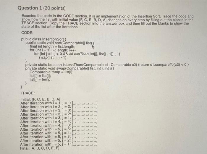 Solved Examine the code in the CODE section. It is an | Chegg.com