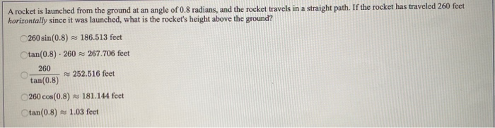 Solved A rocket is launched from the ground at an angle of | Chegg.com
