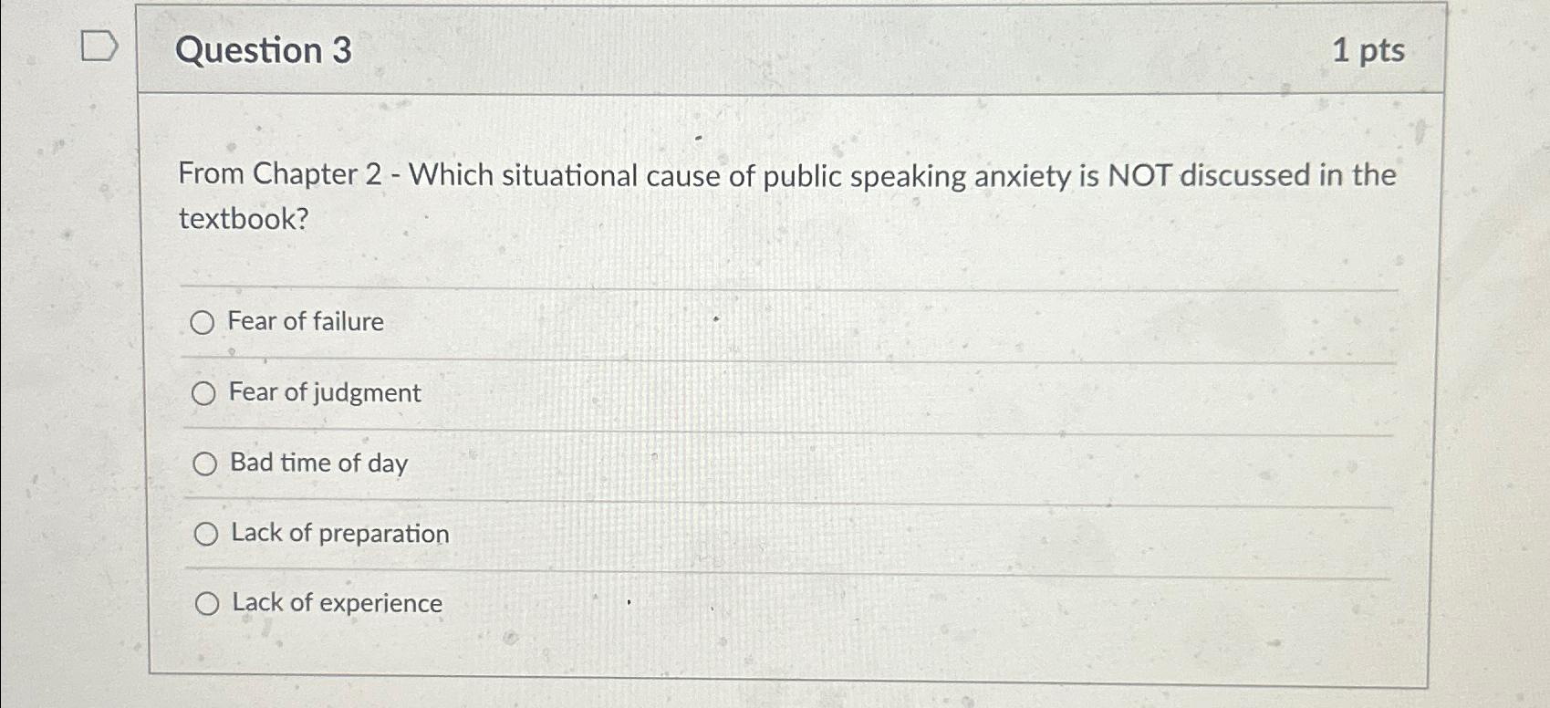 Solved Question 31 ﻿ptsFrom Chapter 2 - ﻿Which situational | Chegg.com