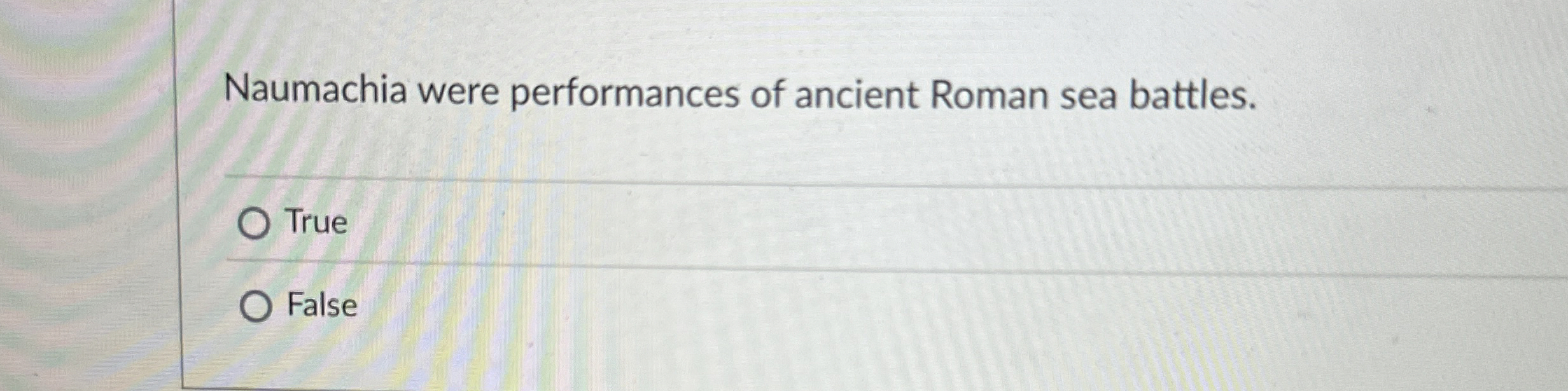 Solved Naumachia were performances of ancient Roman sea | Chegg.com