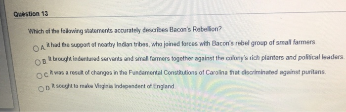 Indian Relations & Bacon's Rebellion