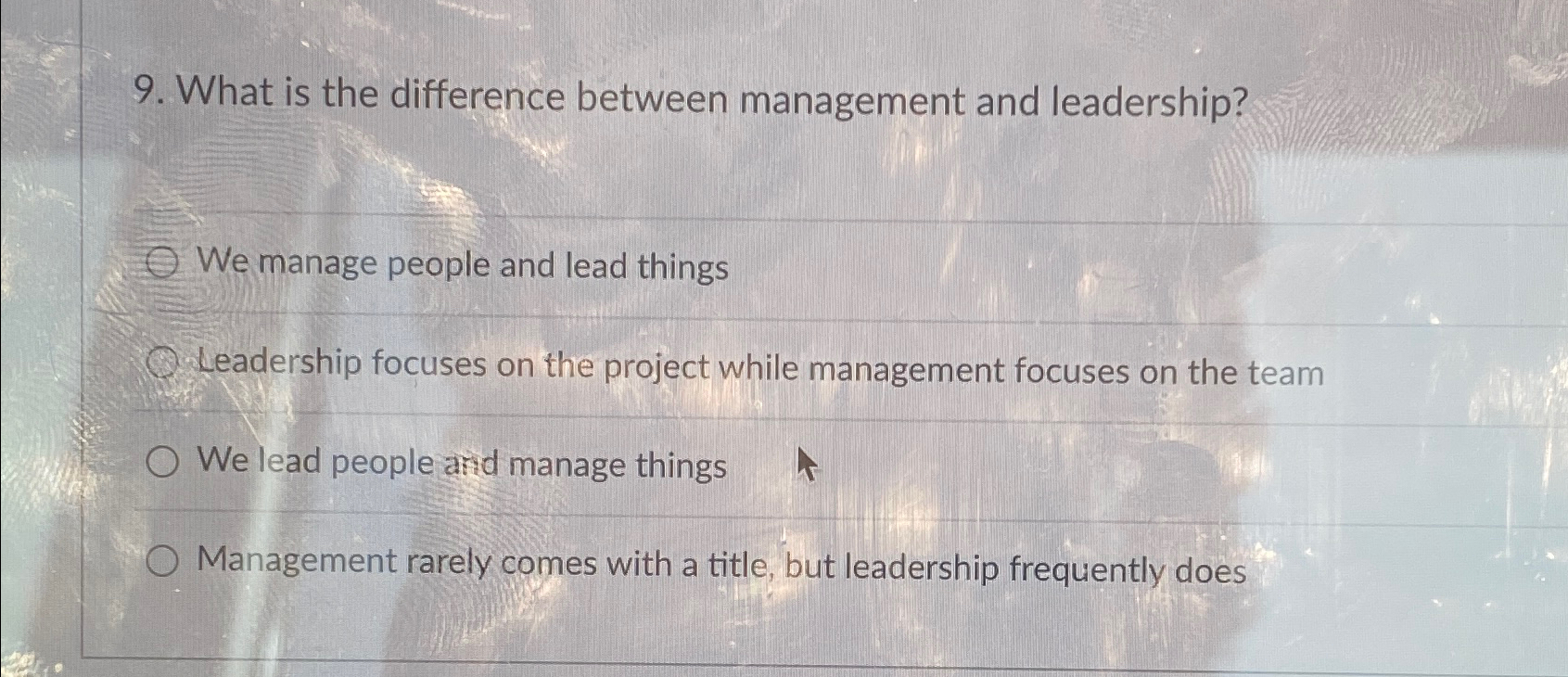 Solved What is the difference between management and | Chegg.com