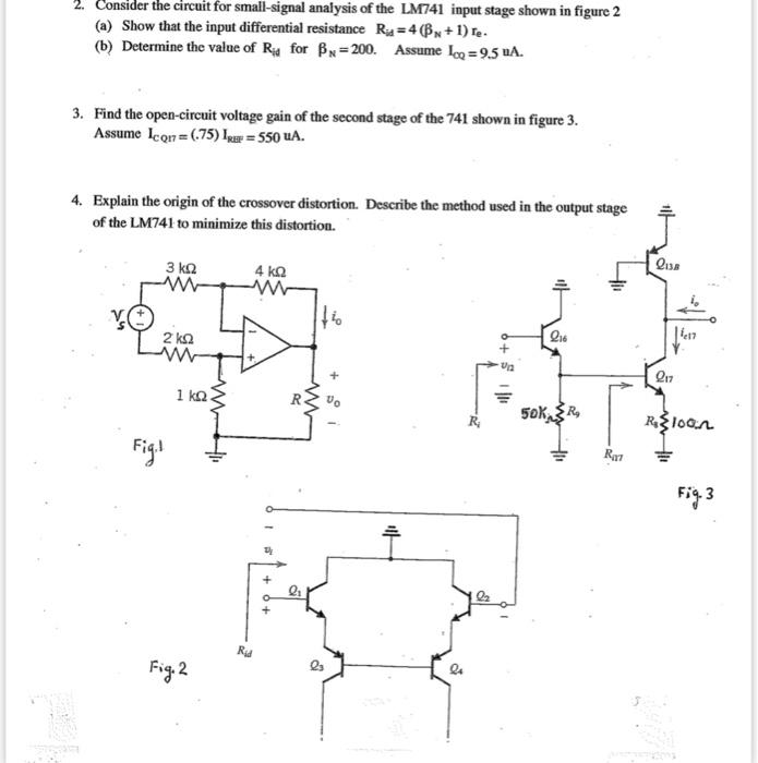 Solved 2. Consider the circuit for small-signal analysis of | Chegg.com