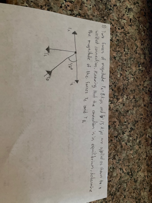 Solved 13) Two Forces Of Magnitude Ta= 8 Kips And Tz 15 Kips | Chegg.com