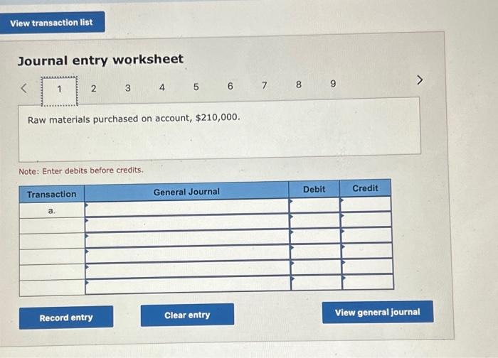 Solved Journal entry worksheet Record the raw materials