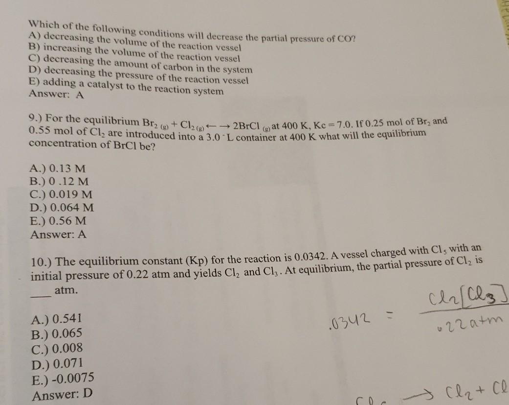 Solved Which of the following conditions will decrease the | Chegg.com