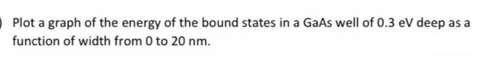 Solved Plot a graph of the energy of the bound states in a | Chegg.com