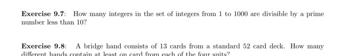 Solved Exercise 9.7: How many integers in the set of | Chegg.com