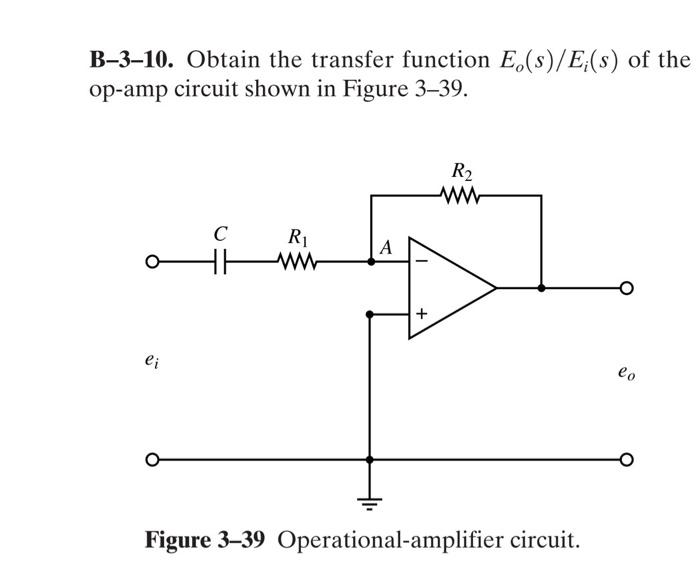 Solved B310. Obtain the transfer function Eo(s)/Ei(s) of
