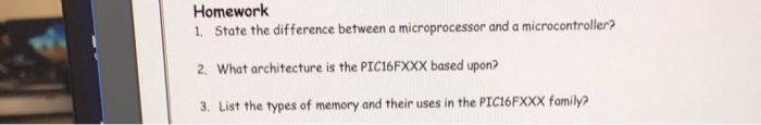 Solved Homework 1. State the difference between a | Chegg.com
