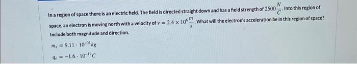 Solved In a region of space there is an electric field. The | Chegg.com