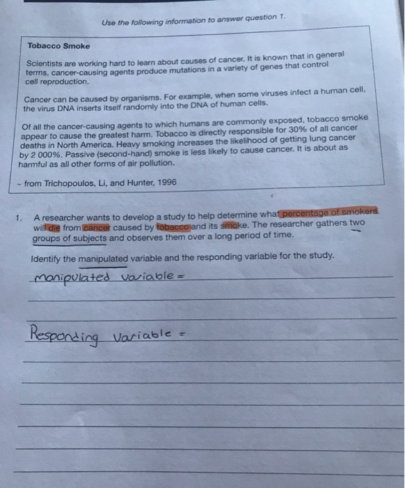tobacco questions and answers 02-03 Task - Key Arguments Against Use Solved Use the following information