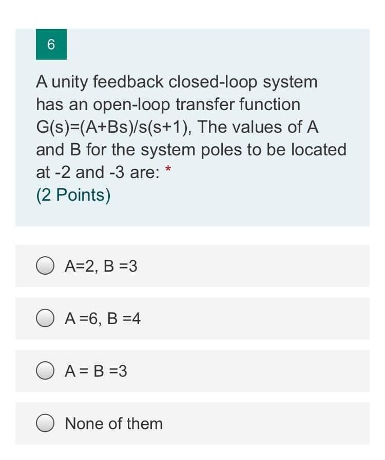 Solved 6 A unity feedback closed-loop system has an | Chegg.com
