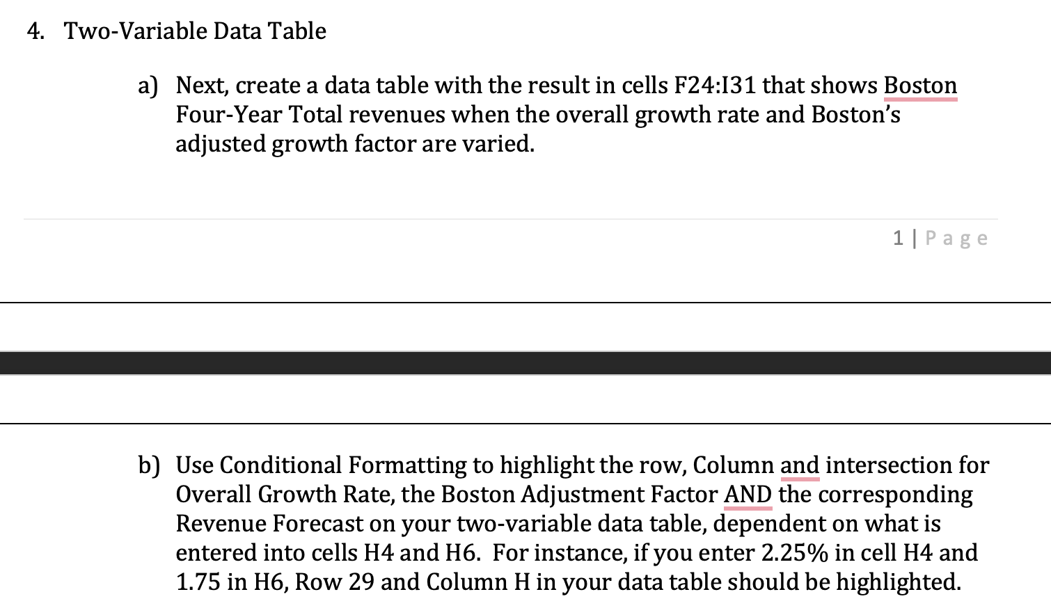 4. Two-Variable Data Tablea) Next, create a data | Chegg.com
