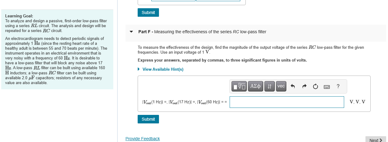 Solved Learning Goal:To analyze and design a passive, | Chegg.com