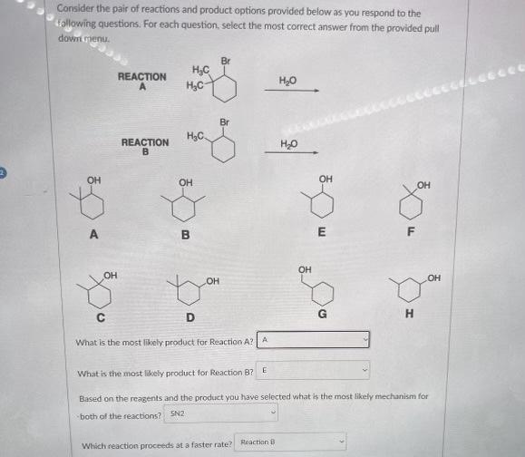 Solved Consider the pair of reactions and product options | Chegg.com