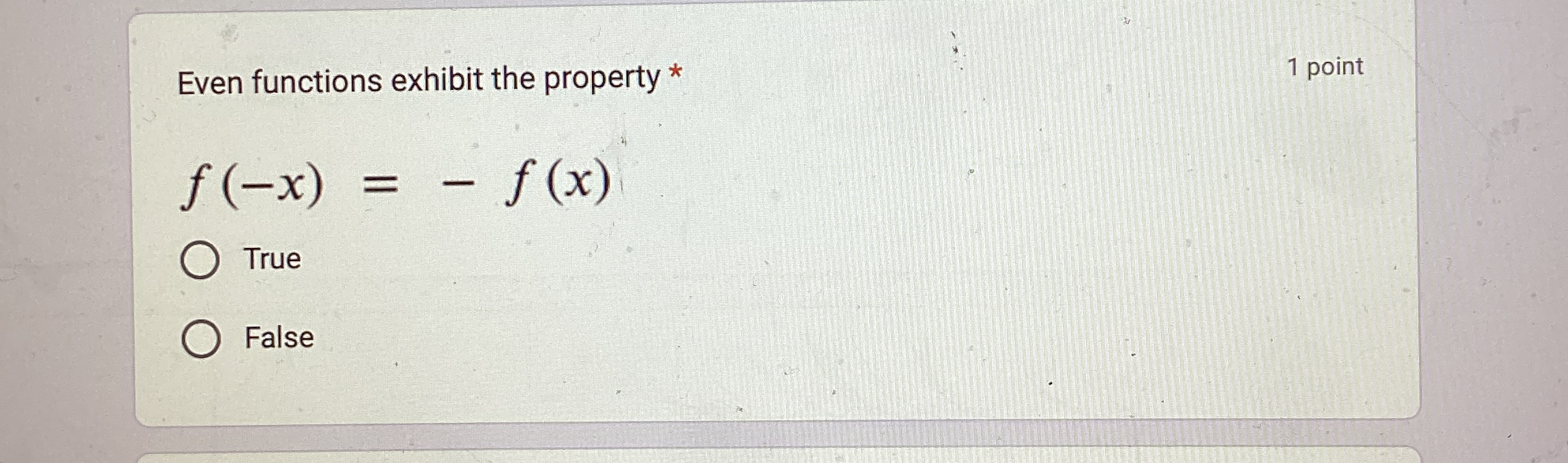 Solved Even functions exhibit the property *1 | Chegg.com