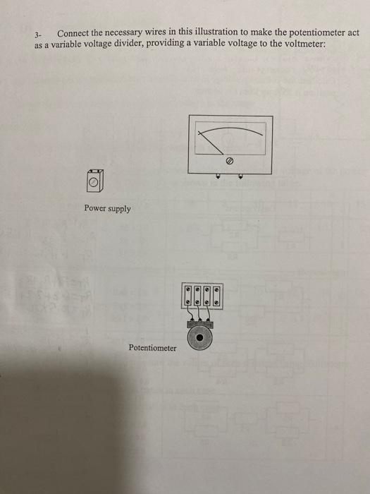 Solved 3- Connect the necessary wires in this illustration | Chegg.com