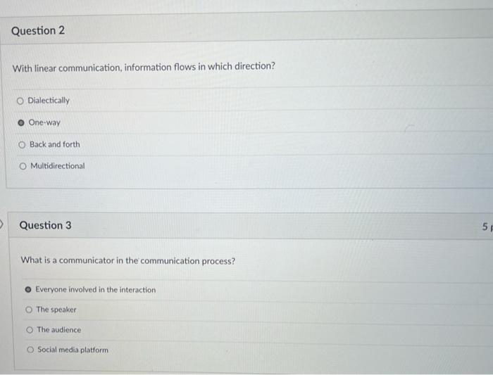 Question 2 With Linear Communication Information Chegg