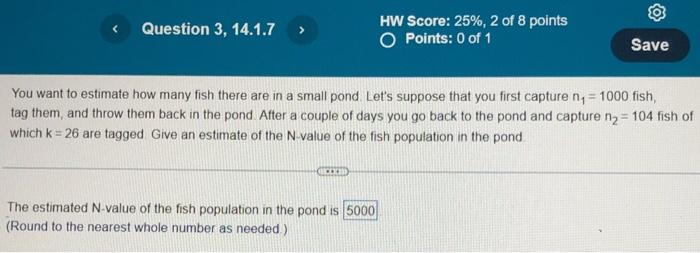 Solved You want to estimate how many fish there are in a | Chegg.com