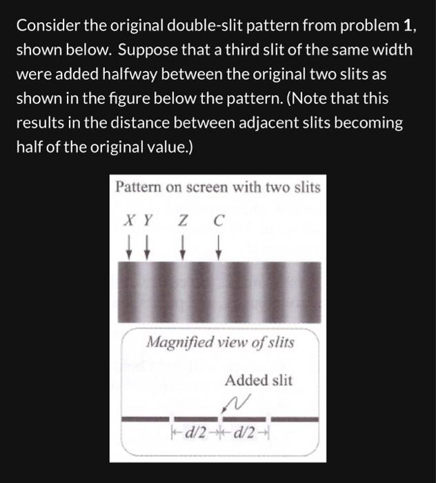 Solved Consider the original double-slit pattern from | Chegg.com