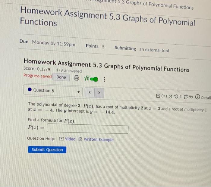 5 3 homework polynomial functions answers