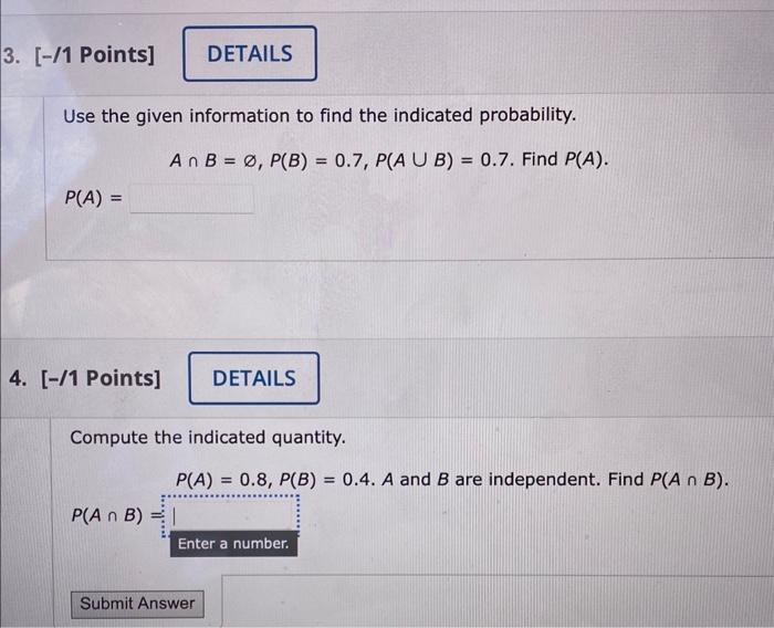 Solved Use the given information to find the indicated | Chegg.com
