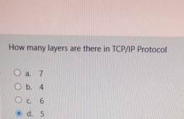 Solved How many layers are there in TCP/IP | Chegg.com