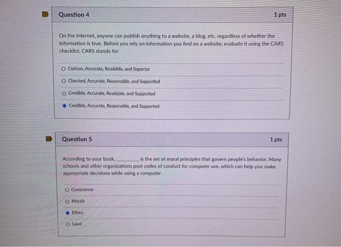 Solved D Question 4 1 pts On the Internet anyone can publish | Chegg.com
