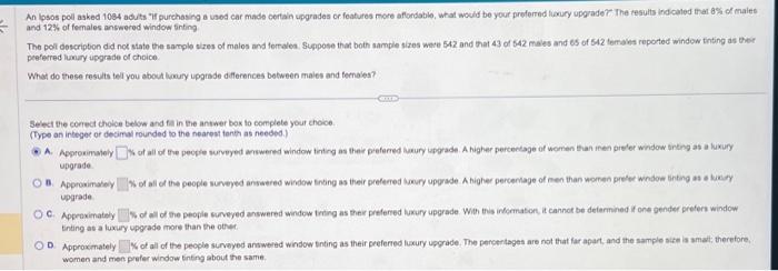 Solved = An Ipsos Poll Asked 1084 Adults "If Purchasing A | Chegg.com