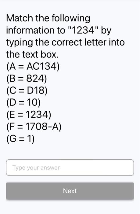 Solved Match the following information to 