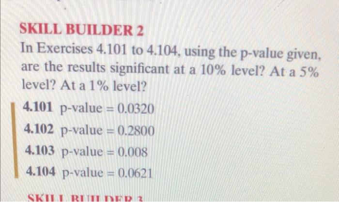 Solved SKILL BUILDER 2 In Exercises 4.101 to 4.104, using | Chegg.com