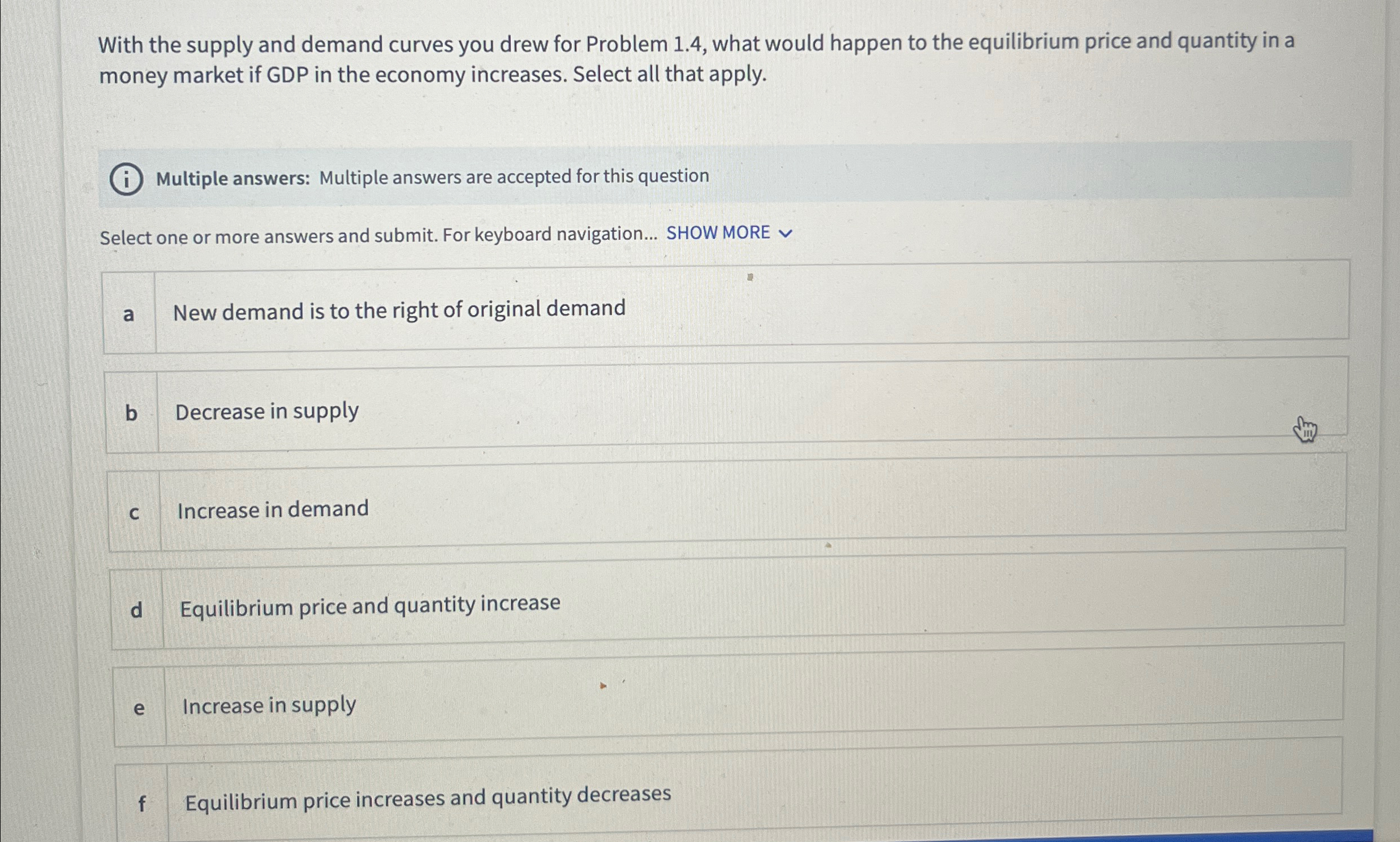 Solved With the supply and demand curves you drew for | Chegg.com